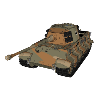 德国六号Tiger-II虎王重型坦克su模型，坦克草图大师模型下载