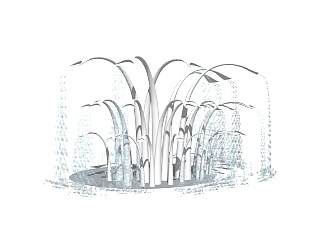 现代喷泉造型水景草图大师模型，喷泉造型水景sketchup模型免费下载