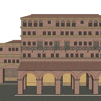 欧式古建筑草图大师模型、欧式古建筑su模型下载
