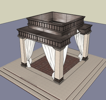 凉亭sketchup模型下载，凉亭草图大师模型