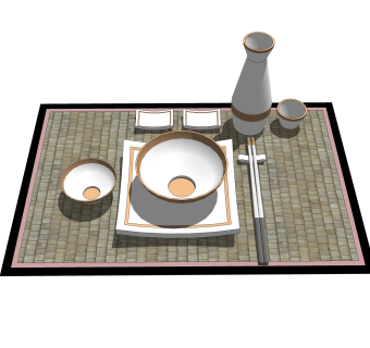 餐具草图大师模型，餐具SU模型下载