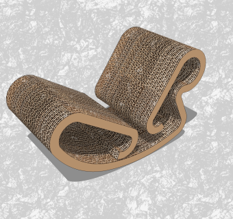 现代创意小座椅免费su模型，休闲椅草图大师模型下载