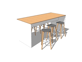 <em>现代餐桌椅</em>免费su模型，餐桌椅sketchup模型下载