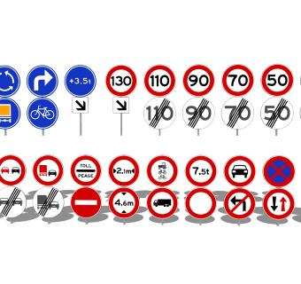 现代交通指示牌SU模型，交通指示牌SKP模型下载