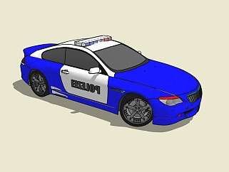 现代警车草图大师模型，警车sketchup模型