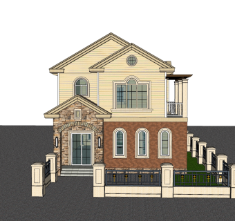 欧式别墅SU模型，别墅SKP模型下载