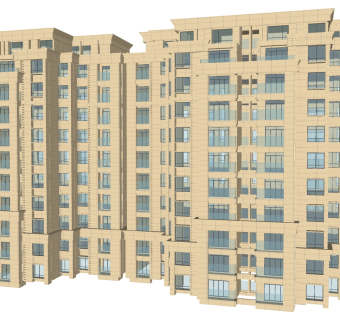 欧式公寓外观草图大师模型，公寓su模型下载