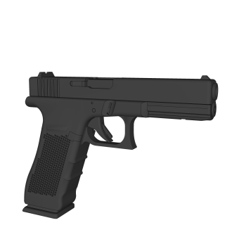 现代手枪草图大师模型，手枪sketchup模型