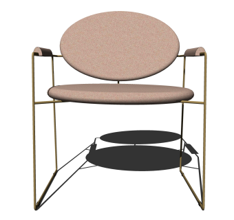 创意轻奢单人沙发椅草图大师模型 ，沙发SU模型下载