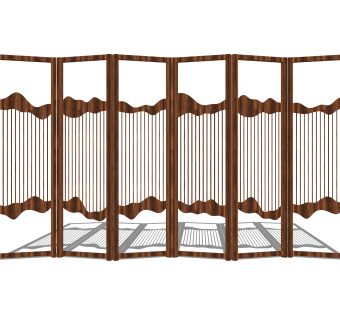 现代屏风草图大师模型，隔断屏风su模型下载
