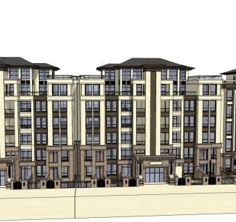 欧式住宅楼草图大师模型，住宅楼sketchup模型下载