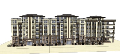 欧式住宅楼草图大师模型，住宅楼sketchup模型下载