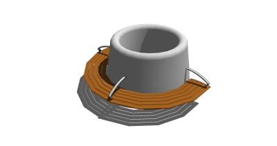 种植池座椅草图大师模型，异形椅su模型下载