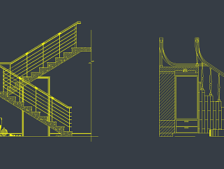 楼梯 铁艺栏杆 CAD<em>图集</em>，楼梯CAD<em>施工</em>图下载