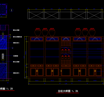 某餐厅连锁店室内装修设计图，餐厅建筑设计图纸下载