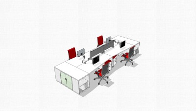 办工桌草图大师模型，办工桌sketchup模型，办工桌su素材下载