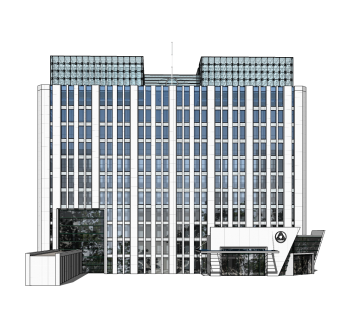现代高层办公楼草图大师模型，高层办公楼sketchup模型免费下载