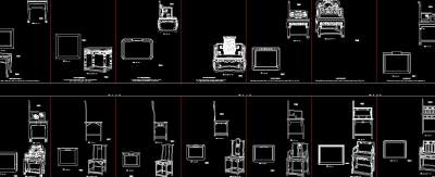 新中式中式座椅桌几柜平立面图施工图CAD图纸I