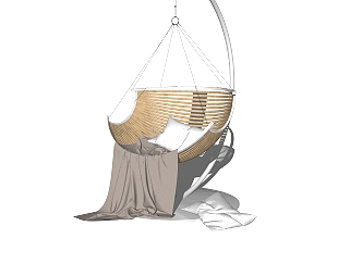 现代户外吊椅草图大师模型，吊椅sketchup模型下载