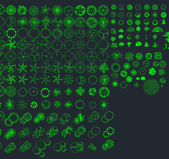 园林植物图例，园林植物CAD施工图纸下载