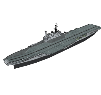 印度INS Viraat维拉特航空母舰草图大师模型，航空母舰SU模型下载