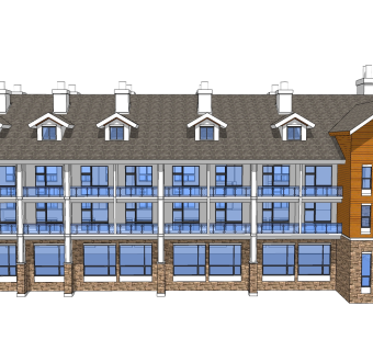 新中式会所建筑草图大师模型，sketchup模型免费下载