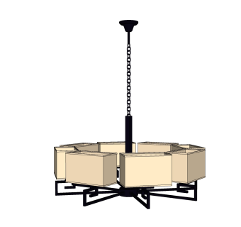 中式吊灯sketchup模型，吊灯草图大师模型下载
