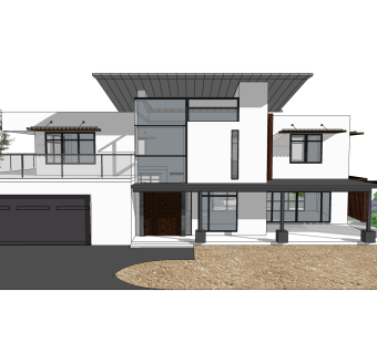 现代别墅草图大师模型下载，别墅SKP模型下载