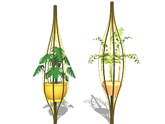 现代竹制品草图大师模型，竹制品sketchup模型下载
