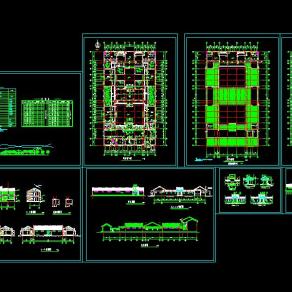 四合院施工图CAD图纸下载