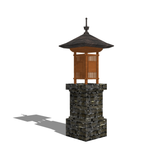 中式地灯草图大师模型，地灯sketchup模型下载