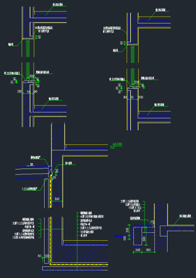 墙体节点CAD图库，墙体节点CAD施工图纸下载
