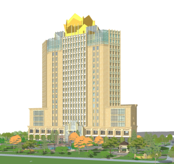 现代办公楼草图大师模型，办公楼sketchup模型免费下载