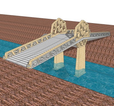 现代桥梁草图大师模型下载，sketchup桥梁su模型分享