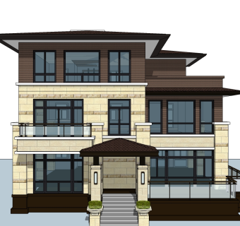 欧式别墅su模型下载、欧式别墅草图大师模型下载