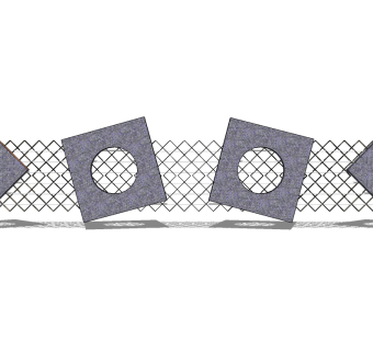 现代景观墙SU模型下载，景观墙skb模型分享