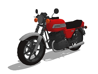 现代摩托车免费su模型，摩托车sketchup模型，摩托车草图大师模型素材下载