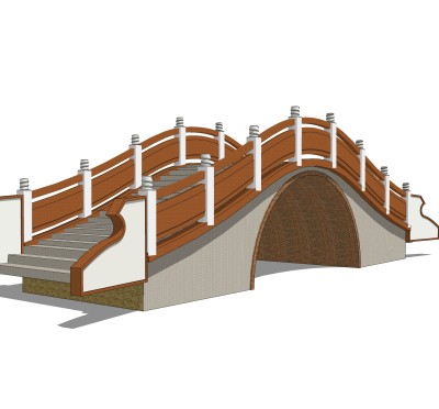 拱桥草图大师模型下载，sketchup拱桥模型分享
