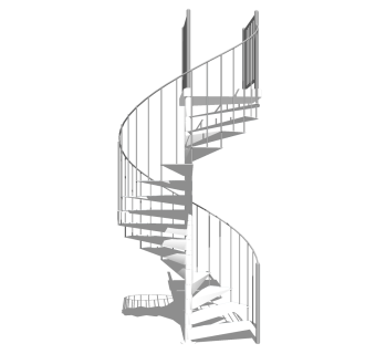 现代钢结构螺旋楼梯草图大师模型，钢结构螺旋楼梯sketchup模型免费下载