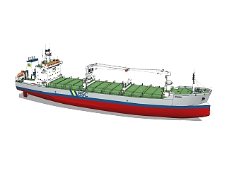 现代的大型货船skb文件，货轮skp模型下载