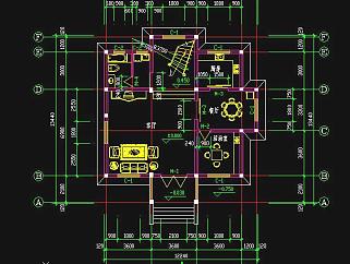 乡村小别墅建筑CAD施工图，别墅建筑工程设计下载