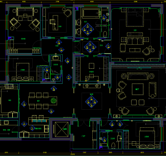 简约风格样板cad施工图下载、简约风格样板dwg文件下载