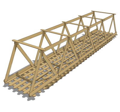 现代桥梁草图大师模型下载，sketchup桥梁su模型分享