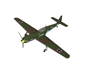 德国ME-209<em>战斗机</em>su模型，<em>战斗机</em>草图大师模型下载