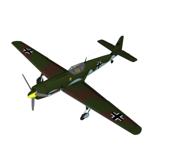 德国ME-209战斗机su模型，战斗机草图大师模型下载