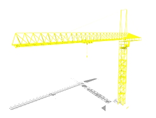现代大型工用塔吊起重机skp模型，工业器材sketchup模型下载