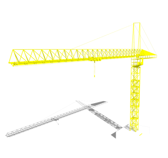 现代大型工用塔吊起重机skp模型，工业器材sketchup模型下载