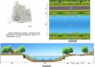 综合性生态农业旅游观光园景观规划<a href=https://www.yitu.cn/su/7590.html target=_blank class=infotextkey>设计</a>——复式堤岸<a href=https://www.yitu.cn/su/7590.html target=_blank class=infotextkey>设计</a>详图