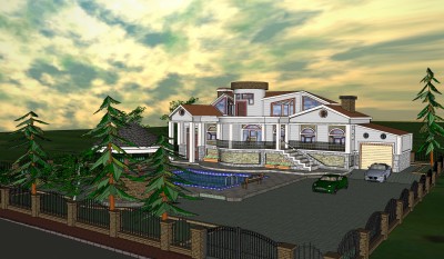 现代别墅住宅su模型免费下载，sketchup别墅草图大师模型