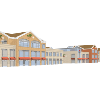 欧式沿街商业建筑草图大师模型，沿街商业建筑sketchup模型免费下载